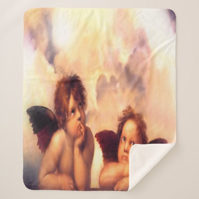 Putti Pair of Angels Sherpa Blanket (Front)