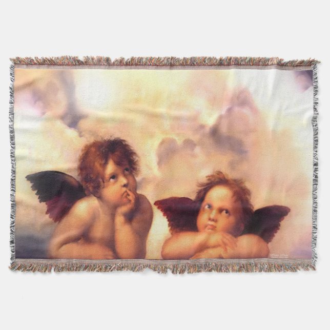 Putti Pair of Angels Throw Blanket (Front)