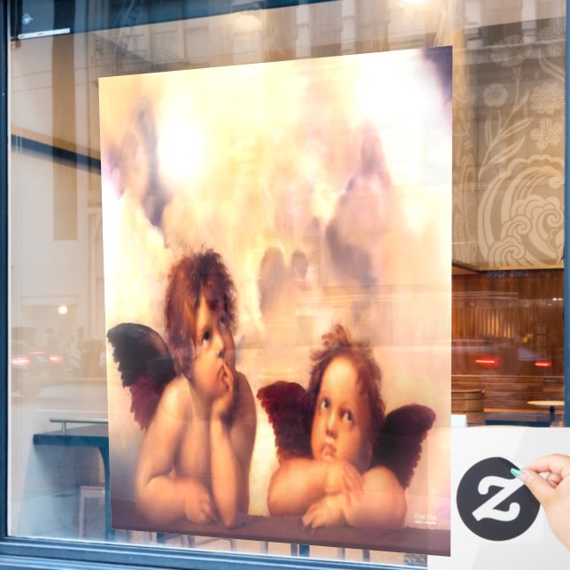Putti Pair of Angels Window Cling (Cafe Window)