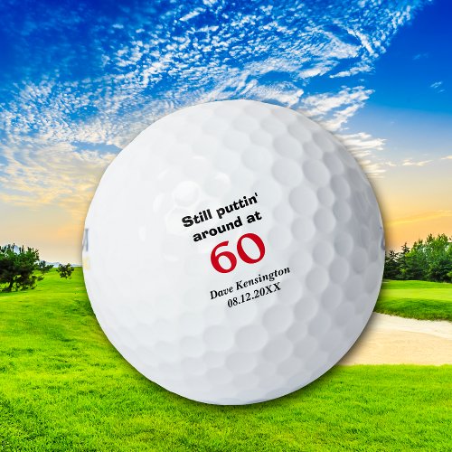 Puttin Around 60 Birthday Personalized Golf Balls