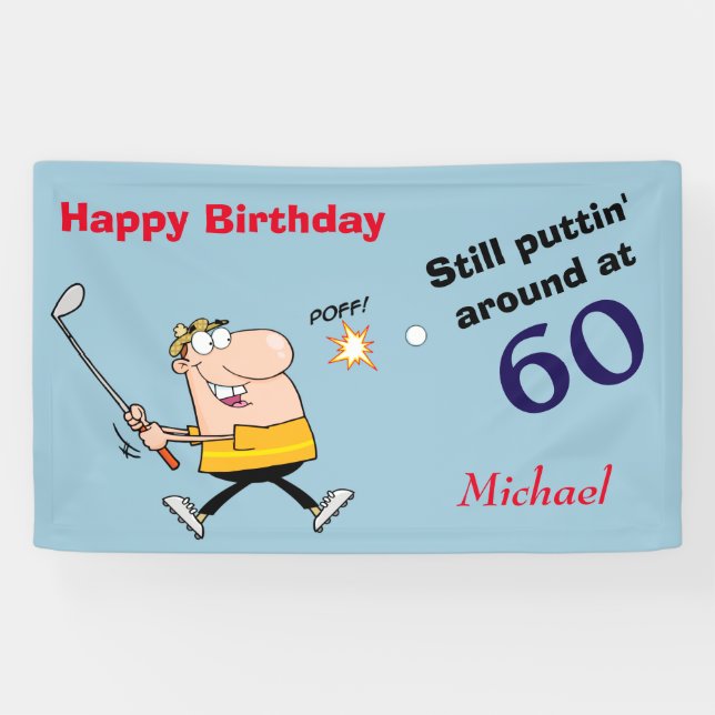 Puttin' Around 60 Golf Birthday Party Banner (Horizontal)