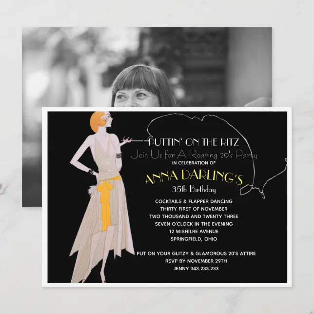 Puttin' On the Ritz 20's Flapper Party Invitation | Zazzle
