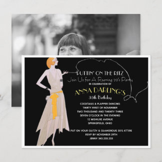 Puttin' On the Ritz 20's Flapper Party Invitation