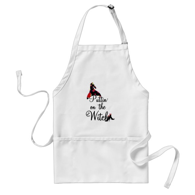 Puttin' on the Witch Tshirts and Gifts Adult Apron (Front)