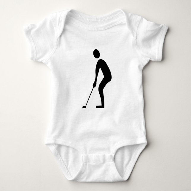 Putting - Black Baby Bodysuit (Front)
