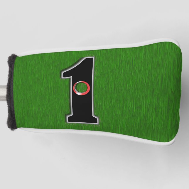 Putting Green Hole in One Lucky Golfer Golf Head Cover (Front)