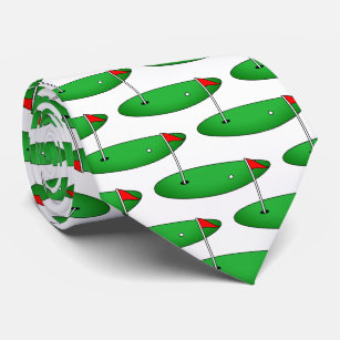 Putting green print neck tie gift for golfer