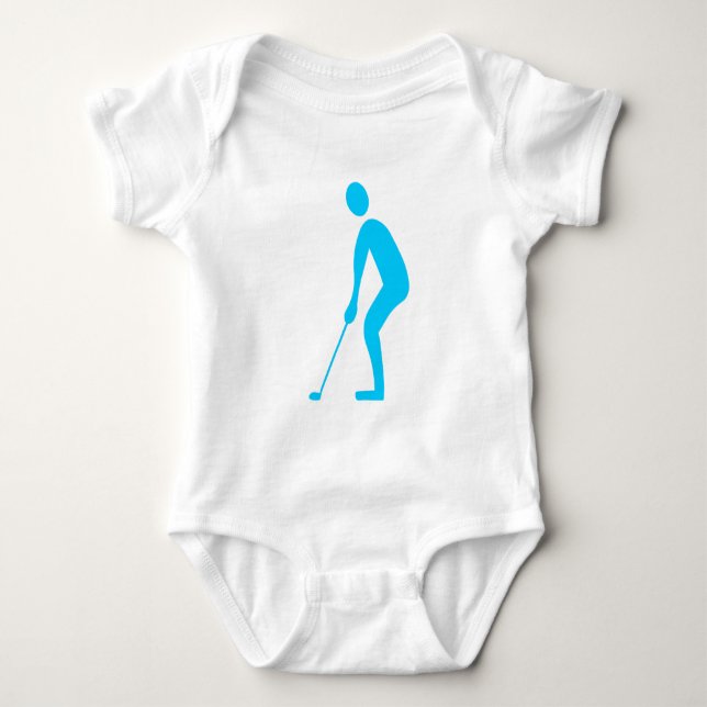 Putting - Sky Blue Baby Bodysuit (Front)