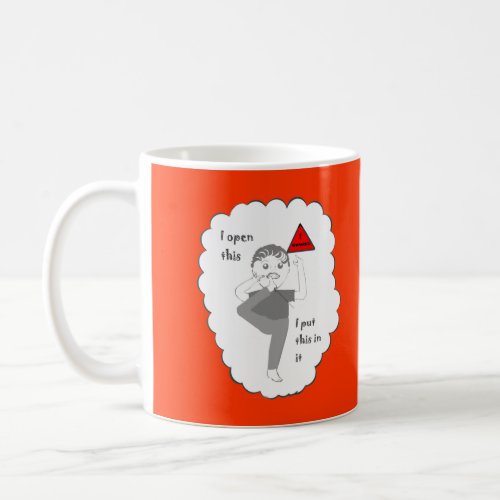 Putting your foot in mouth joke products coffee mug