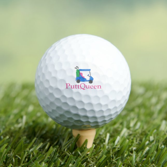PuttQueen Golf with Preppy Blue Golf Cart – Funny  Balls (Insitu Tee)