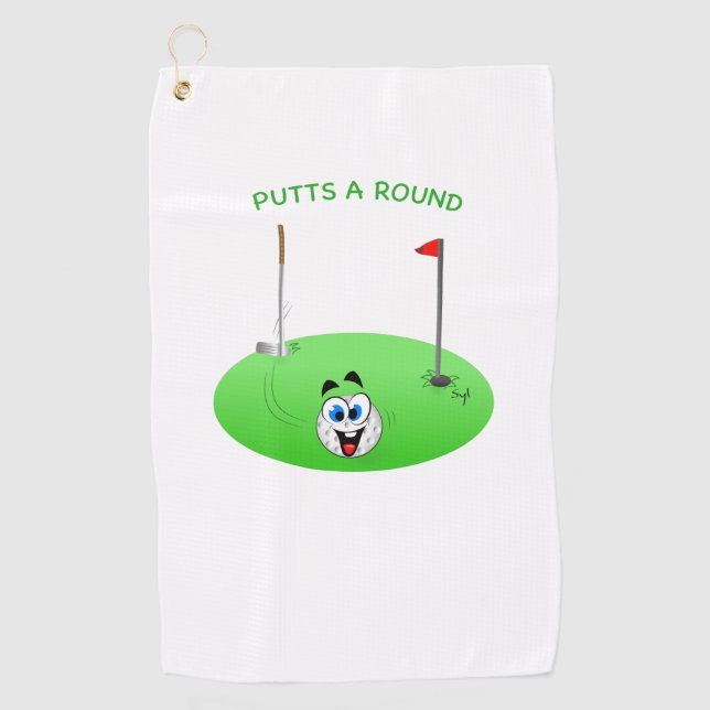 Putts A Round Golf Towel (Front)