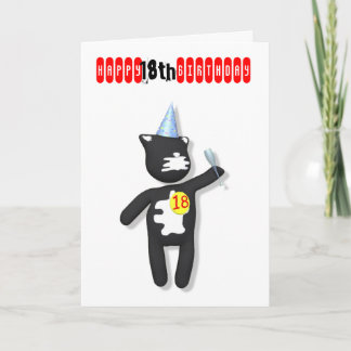 putty cat 18th birthday card