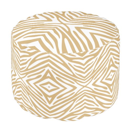 Putty Neutral Zebra Pouf