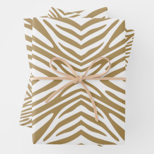 Putty Neutral Zebra Wrapping Paper Sheets