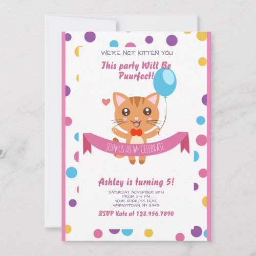 Puurfect Party Kitty Invitation