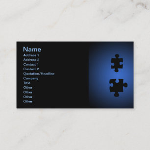 Puzzle649 PUZZLE PIECES BLACKS BLUES DIGITAL WALL Business Card