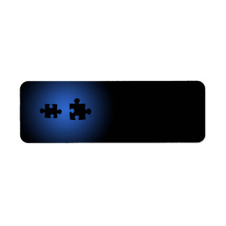 Puzzle649 PUZZLE PIECES BLACKS BLUES DIGITAL WALL Label