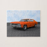 Puzzle: 1969 Chevelle SS: Orange Finish Jigsaw Puzzle<br><div class="desc">This item is totally customizable!  You can add your own text,  background,  or images to this design!   The Artwork featured on this product was created with 3DS Max 3D Modeling Software.  3D Modeling by: Brady Arnold.</div>