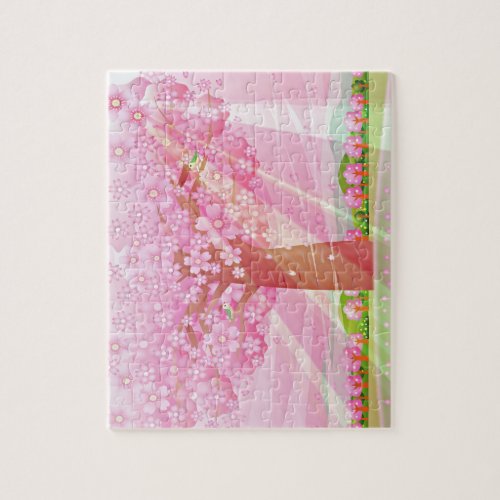 Puzzle 20 x 255 cm motif arbre rose