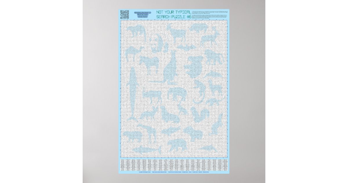 PUZZLE 6 Animal Groups Chaotic Poster Zazzle