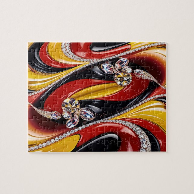 Puzzle abstract modern Design Belgian Colors (Horizontal)