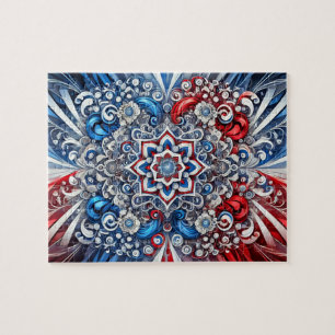 Puzzle abstract modern Design French Colors