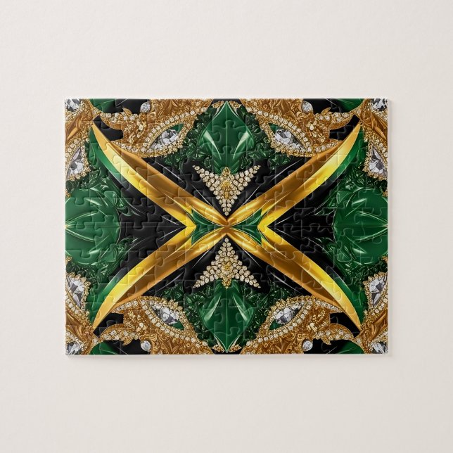 Puzzle abstract modern Design Jamaican Colors (Horizontal)