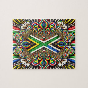 Puzzle abstract modern Design South African Colors
