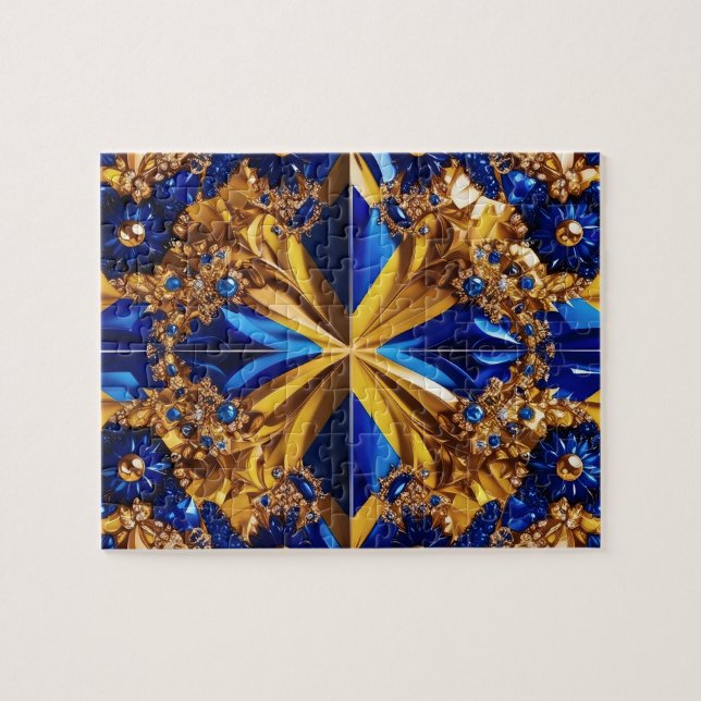 Puzzle abstract modern Design Sweden Colors (Horizontal)