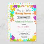 Puzzle adoption birthday shower invitation (Front/Back)