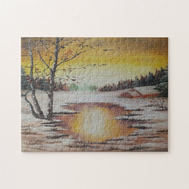 Puzzle Ann Hayes Painting Winter Scene (Horizontal)