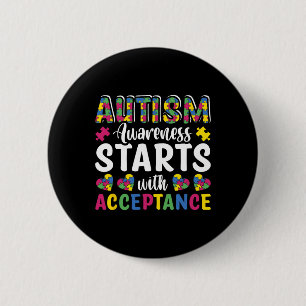 Puzzle Autism Awareness Accept Understand Love Dis Button