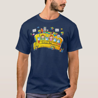 Puzzle Autism Awareness School Bus Driver Autistic T-Shirt