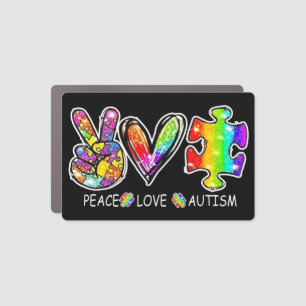puzzle autism month awareness peace sign, 2nd Apri Car Magnet