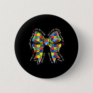 Puzzle Autism Ribbon Coquette Autism Bow Autism Mo Button