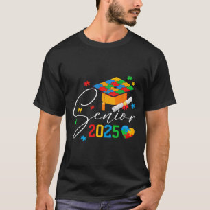 Puzzle Autistic Senior 2025 Autism Graduation Boys T-Shirt