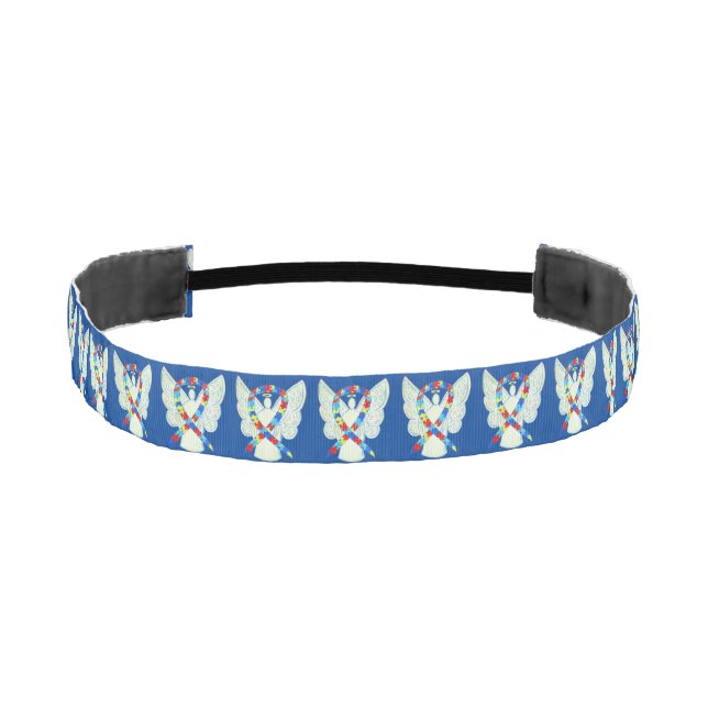 Puzzle Awareness Ribbon Angel Custom Headband (Front)