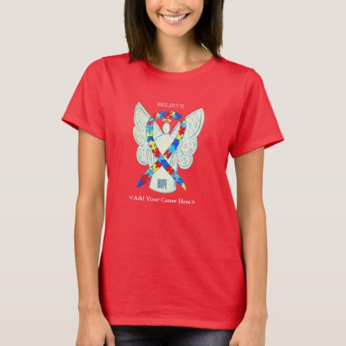 Puzzle Awareness Ribbon Angel Custom Shirts