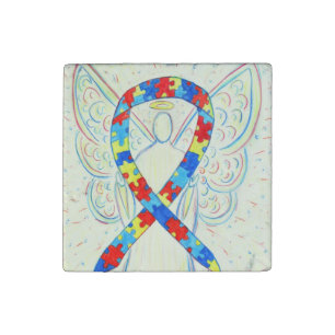 Puzzle Awareness Ribbon Angel Painting Magnet