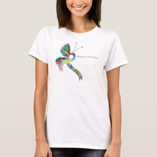 Puzzle Awareness Ribbon Butterfly T_Shirt
