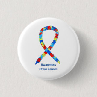 Puzzle Awareness Ribbon Custom Art Pins