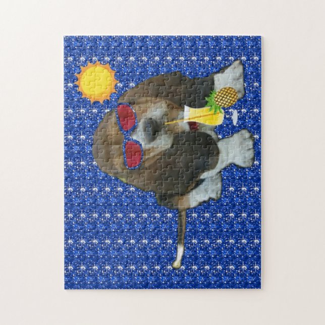 Puzzle Baby Basset Hound Summer Time (Vertical)
