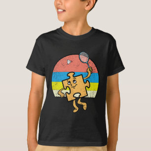 Puzzle Badminton Player Autism Awareness Autistic T-Shirt