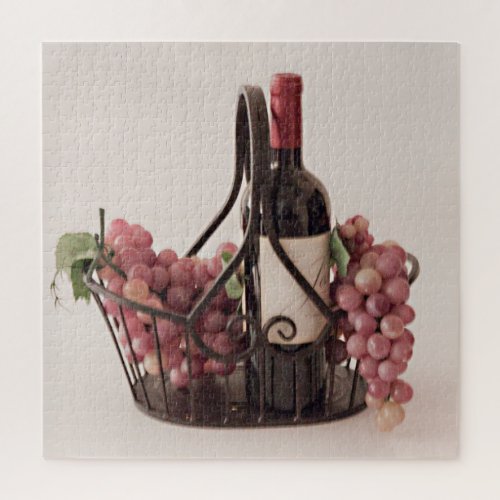 Puzzle Basket Wine and Grapes