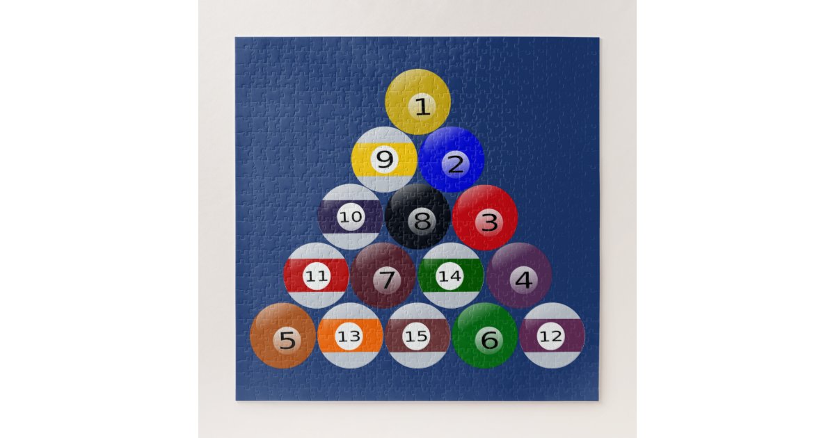 Puzzle Billiards Balls Racked Zazzle