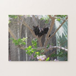 Puzzle - Black Cat in Tree