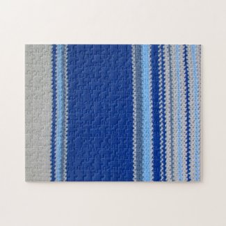 Puzzle - Blue Stripes in Crochet