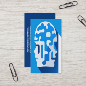 Puzzle Brain Art Business Card by businessCardsRUs at Zazzle