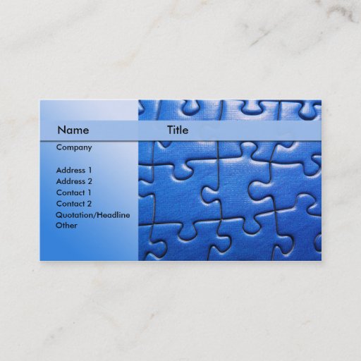 Customizable puzzle business card templates