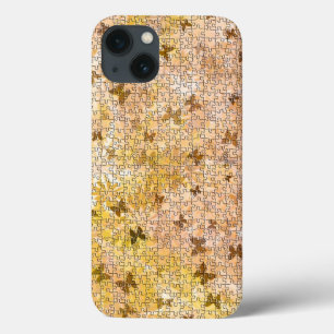 Puzzle Butterflies and Daisies-Browns by STaylor iPhone 13 Case